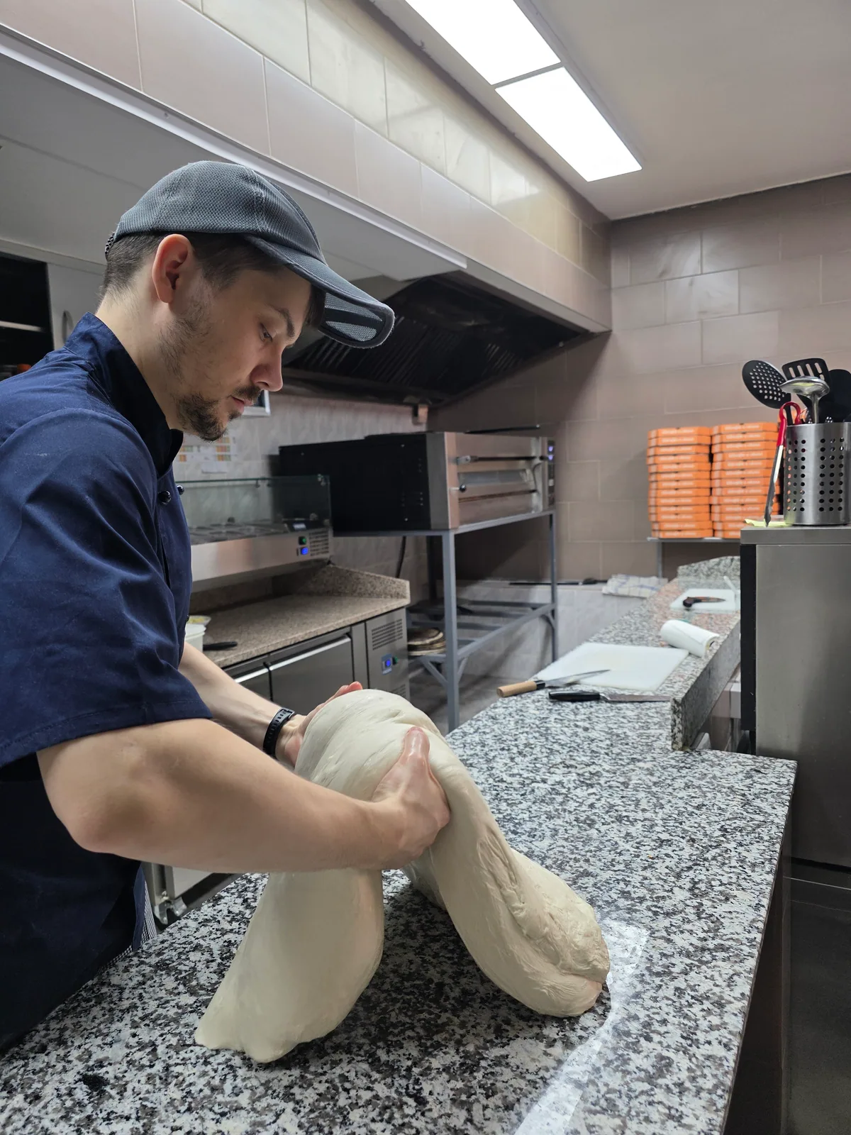 At work in the pizzeria kitchen