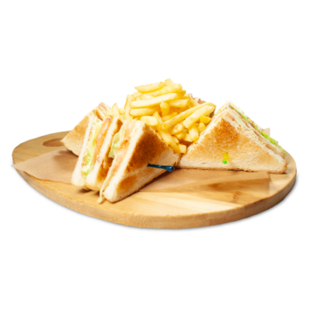 Klub sendvič sa piletinom, slaninom i pomfritom