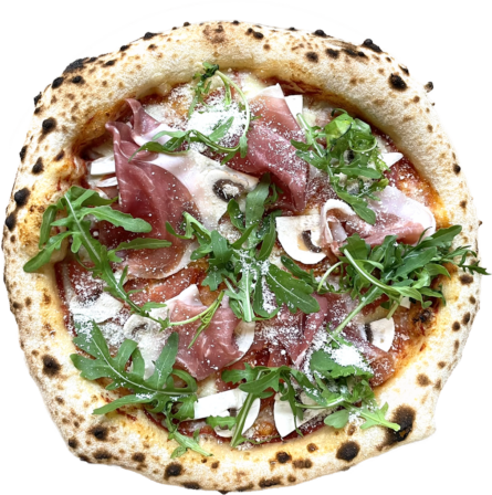 Pizza Prosciutto–Funghi